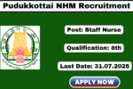 NHM Pudukkottai Recruitment 2025 Apply Staff Nurse Jobs