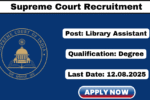 Supreme Court of India Recruitment 2025 Apply Assistant Librarian Jobs