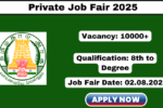 kallakurichi Private Job Fair 2025 TN Velaivaippu Mugam 2025