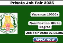 kallakurichi Private Job Fair 2025
