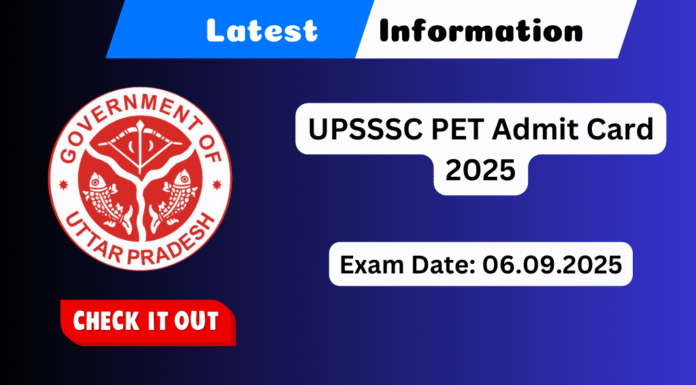 UPSSSC PET Admit Card 2025