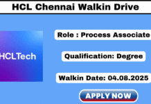 HCL Chennai Walkin Drive 2025