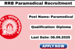 RRB Para Medical Recruitment 2025