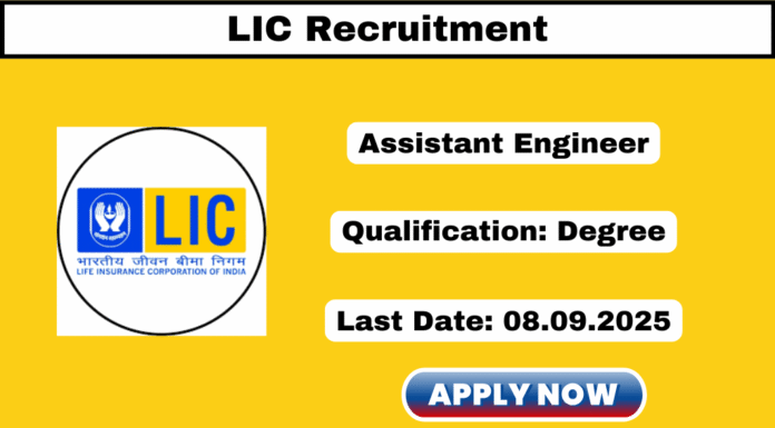 LIC Recruitment 2025 Apply 841 Assistant Engineers Jobs