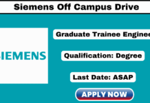 Siemens Off Campus Drive 2025 Hiring GTE Role Siemens Off Campus Drive 2025