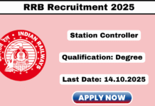 RRB Section Controller Recruitment 2025