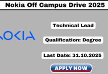 Chennai Nokia Off Campus Drive 2025