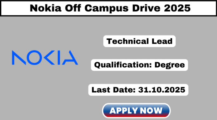 Chennai Nokia Off Campus Drive 2025