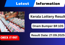 Kerala Onam Bumper 2025 BR 105 Result