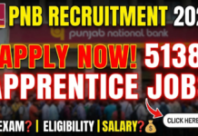 PNB Recruitment 2026 Apply 5138 Apprentice Jobs PNB Recruitment 2026