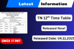TN 12th Public Exam Time Table 2025