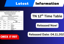 TN 12th Public Exam Time Table 2025-2026 Released Now on dge.tn.gov.in TN 12th Public Exam Time Table 2025