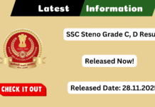SSC Stenographer Grade C, D Result 2025 Out: Download Merit List, Cut Off SSC Stenographer Grade C, D Result 2025