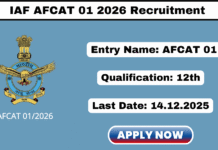 Indian Air Force AFCAT 01 2026 Recruitment 2025 Apply 340 Posts Indian Air Force AFCAT 01 2026 Recruitment 2025