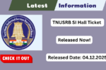 TNUSRB SI Hall Ticket 2025