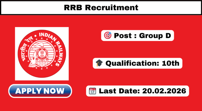 RRB Group D Recruitment 2026 RRB Group D Recruitment 2026