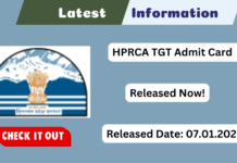 HPRCA TGT Admit Card 2026 Out: Download Hall Ticket for TGT (Arts) Exam HPRCA TGT Admit Card 2026