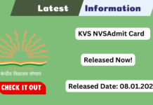 KVS NVS Admit Card 2026 Download at kvsangathan.nic.in, cbse.gov.in KVS NVS Admit Card 2026