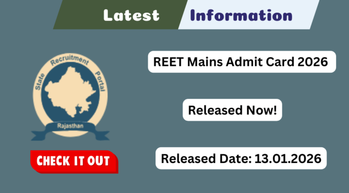 REET Mains Admit Card 2026 OUT | Download Rajasthan 3rd Grade Teacher Hall Ticket at rssb.rajasthan.gov.in & SSO Portal REET Mains Admit Card 2026 OUT | Download Rajasthan 3rd Grade Teacher Hall Ticket at rssb.rajasthan.gov.in & SSO Portal
