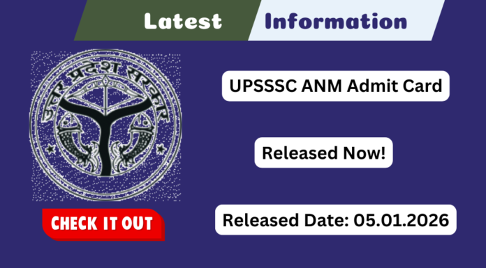 UPSSSC ANM Admit Card 2026 UPSSSC ANM Admit Card 2026