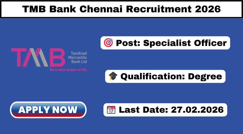 TMB Bank Chennai Recruitment 2026