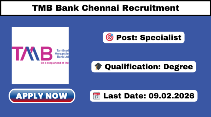 TMB Bank Chennai Recruitment 2026