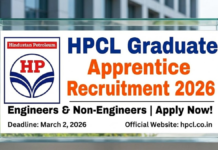 HPCL Graduate Apprentice Recruitment 2026 Apply 608 Vacancies! HPCL Graduate Apprentice Recruitment 2026