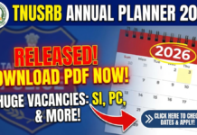 TNUSRB Annual Planner 2026, Download www.tnusrb.tn.gov.in Exam Planner 2026 TNUSRB Annual Planner 2026