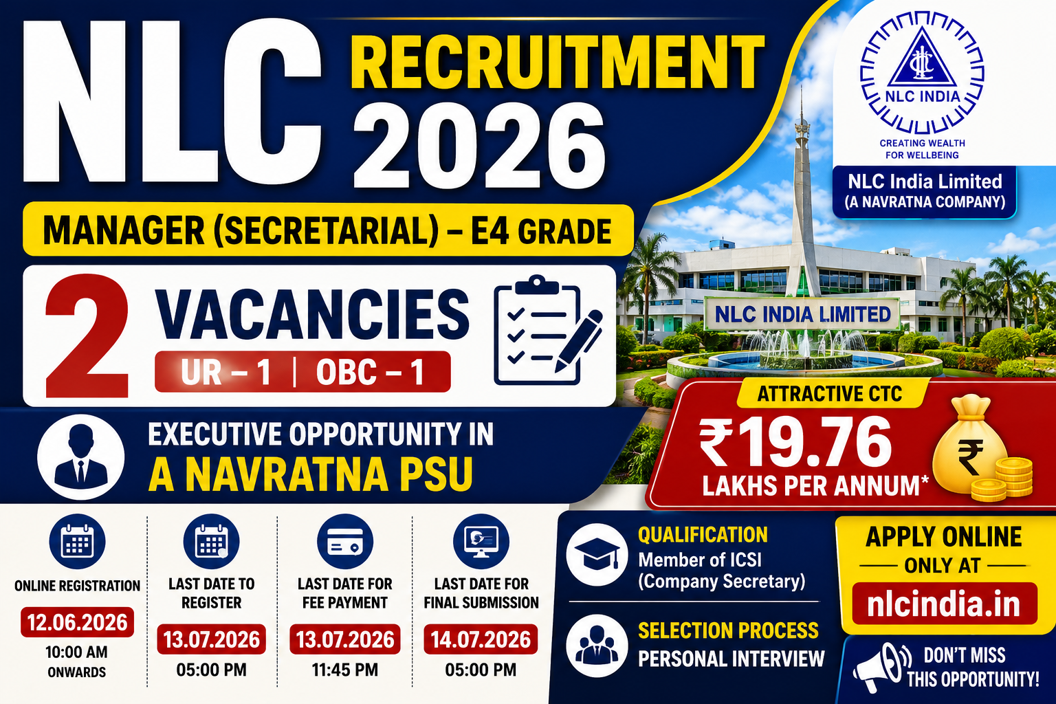 NLC Recruitment 2026