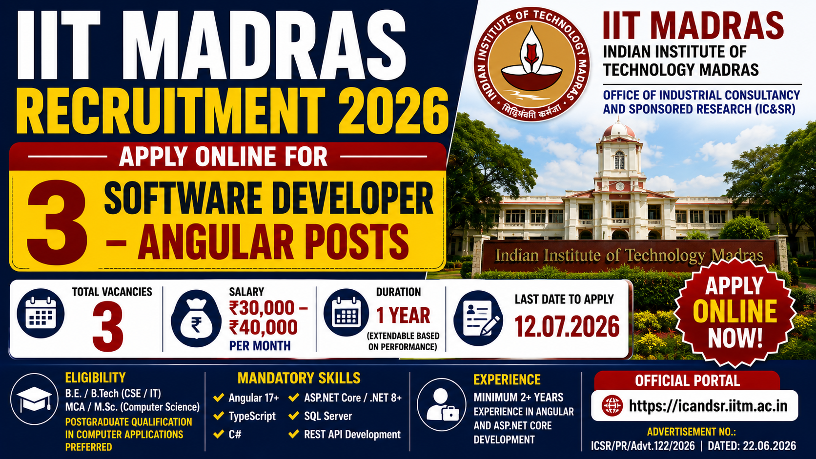 IIT Madras Recruitment 2026