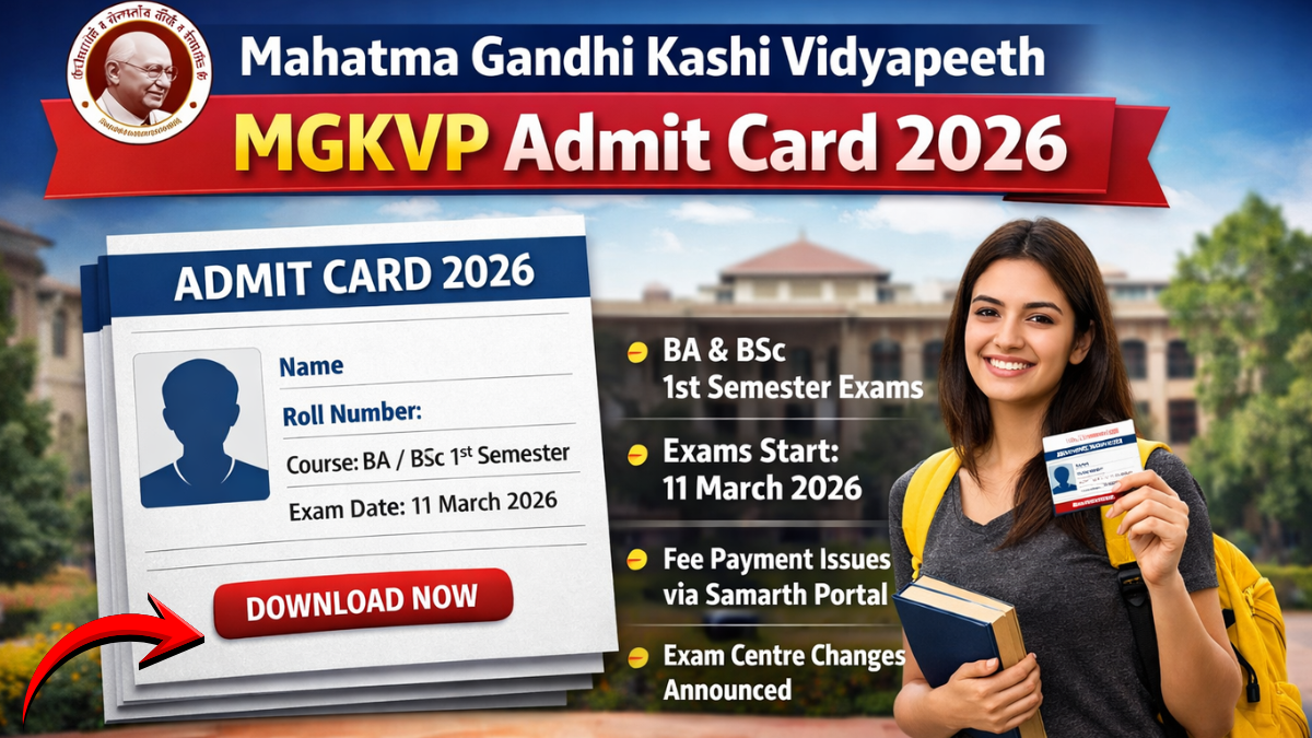 MGKVP BA BSc Admit Card 2026