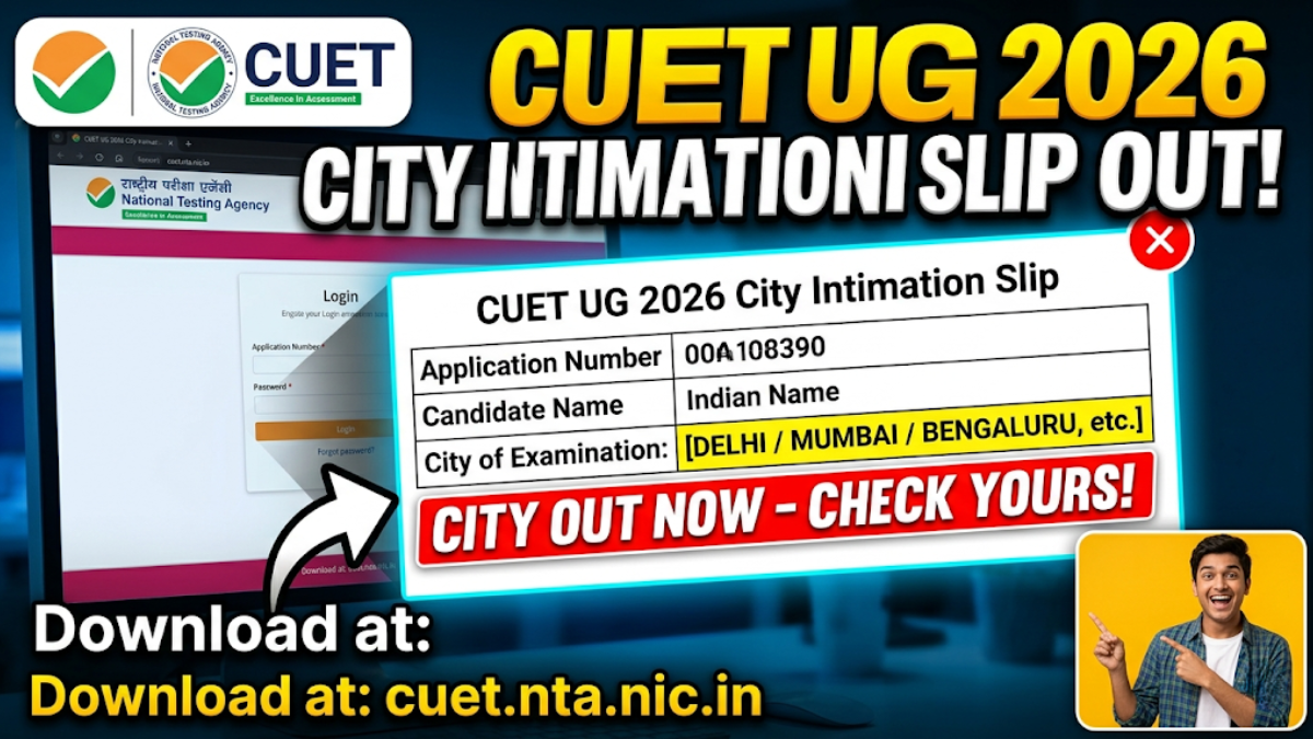 CUET UG City Intimation Slip 2026