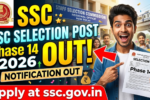 SSC Selection Post Phase 14 2026 Notification