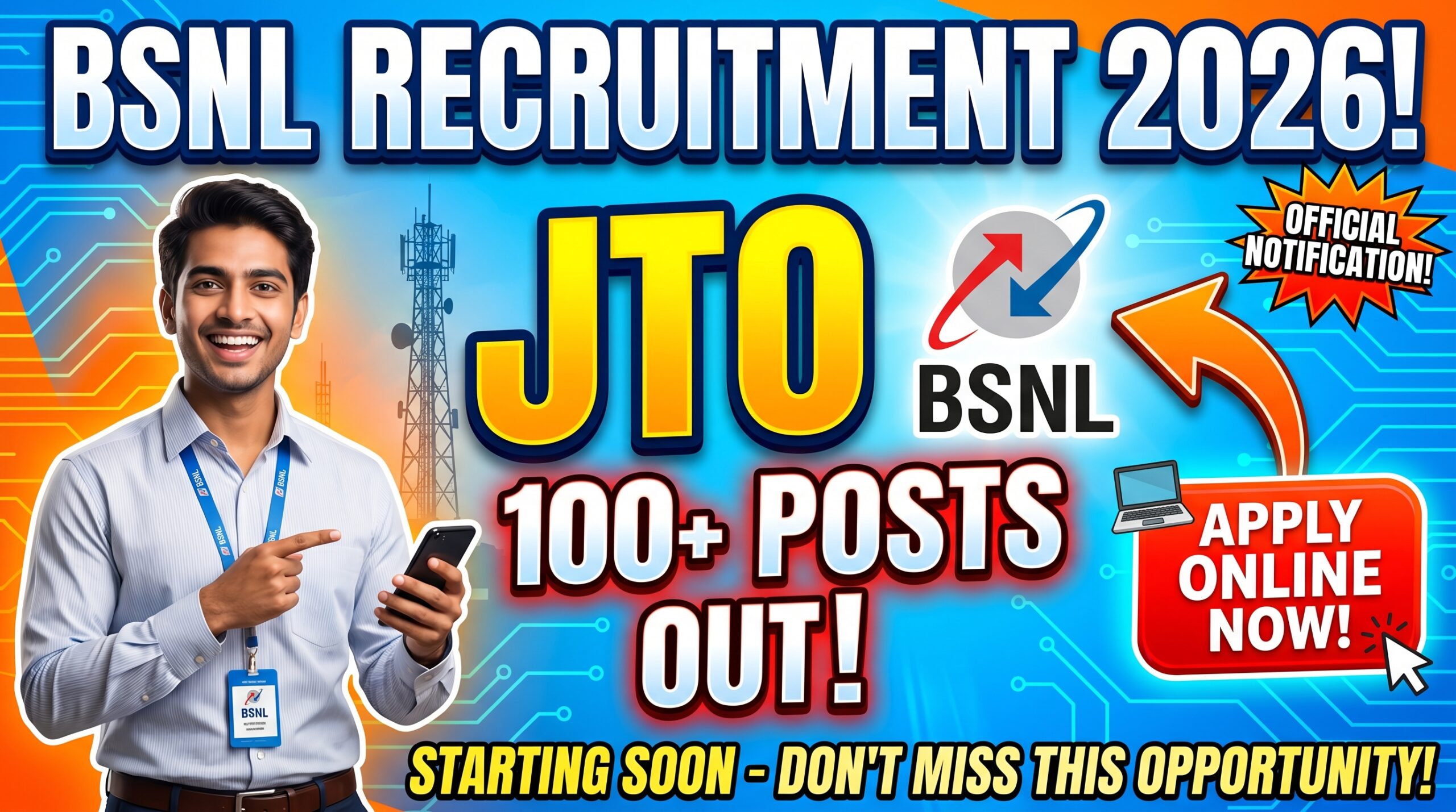 BSNL JTO Telecom Recruitment 2026