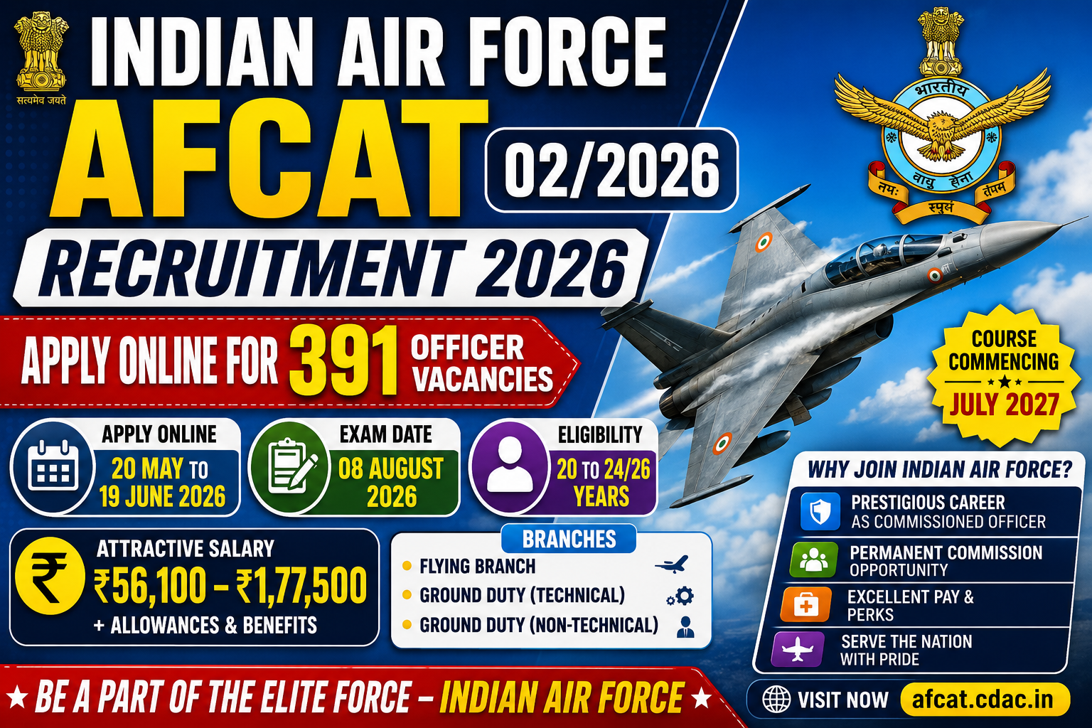 Indian Air Force AFCAT 02/2026 Recruitment 2026