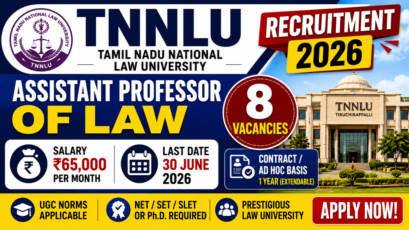 TNNLU Recruitment 2026