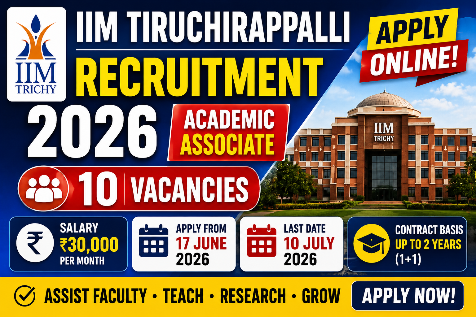 IIM Tiruchirappalli Recruitment 2026