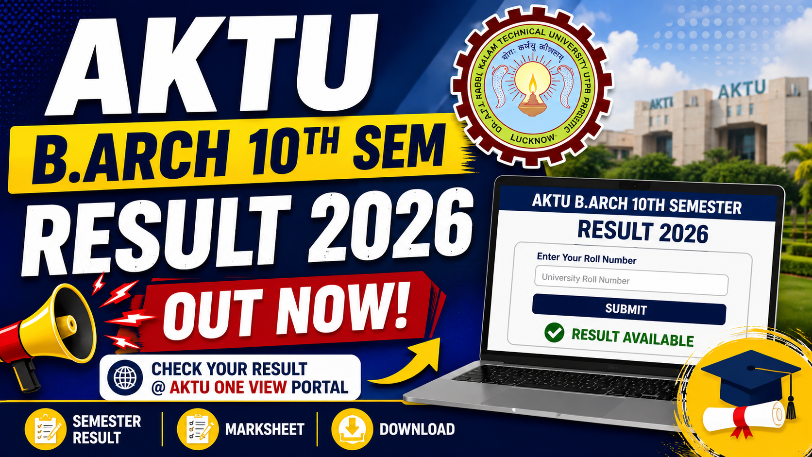 AKTU B.Arch 10th Sem Result 2026