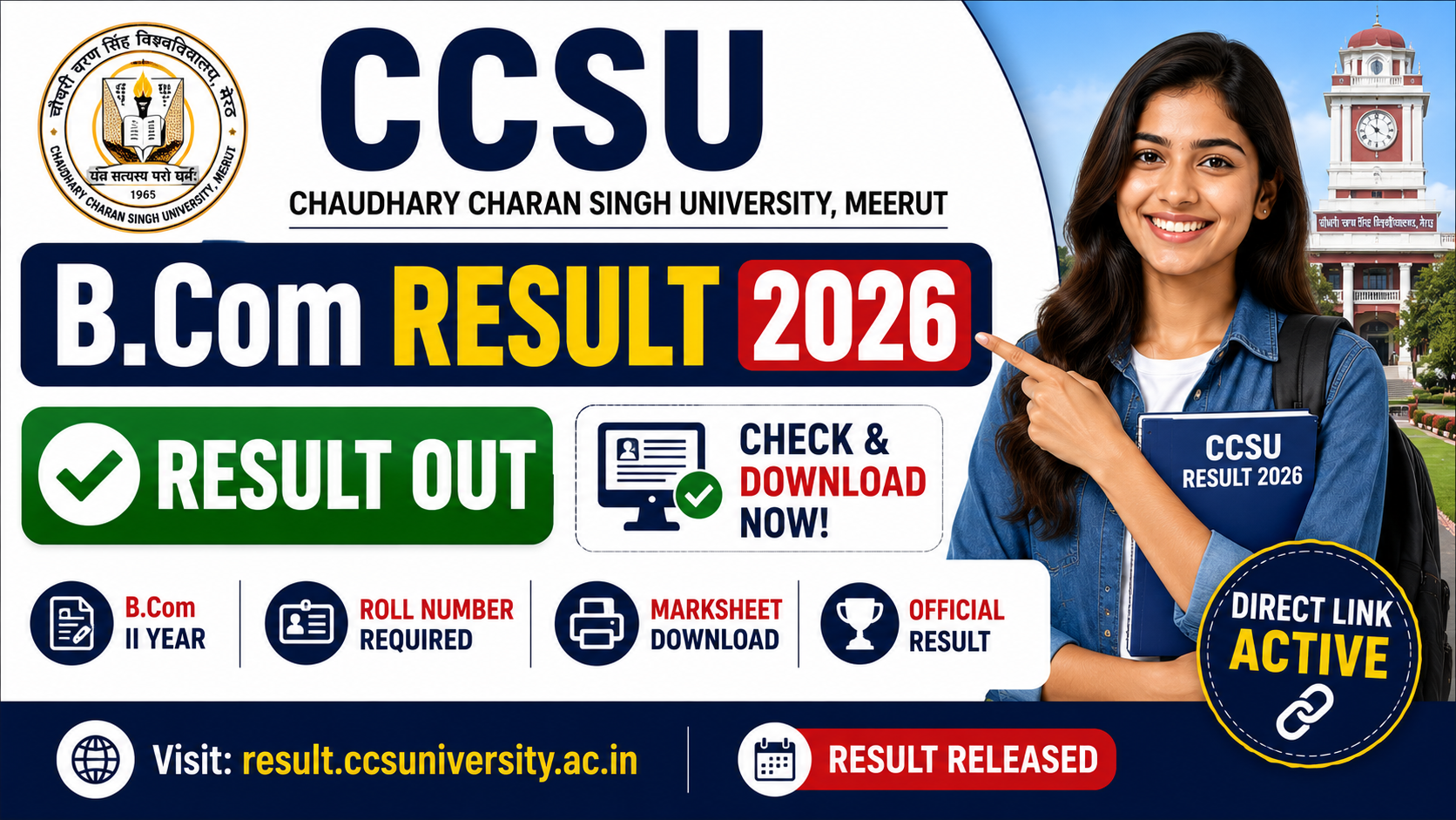 CCSU B.Com Result 2026