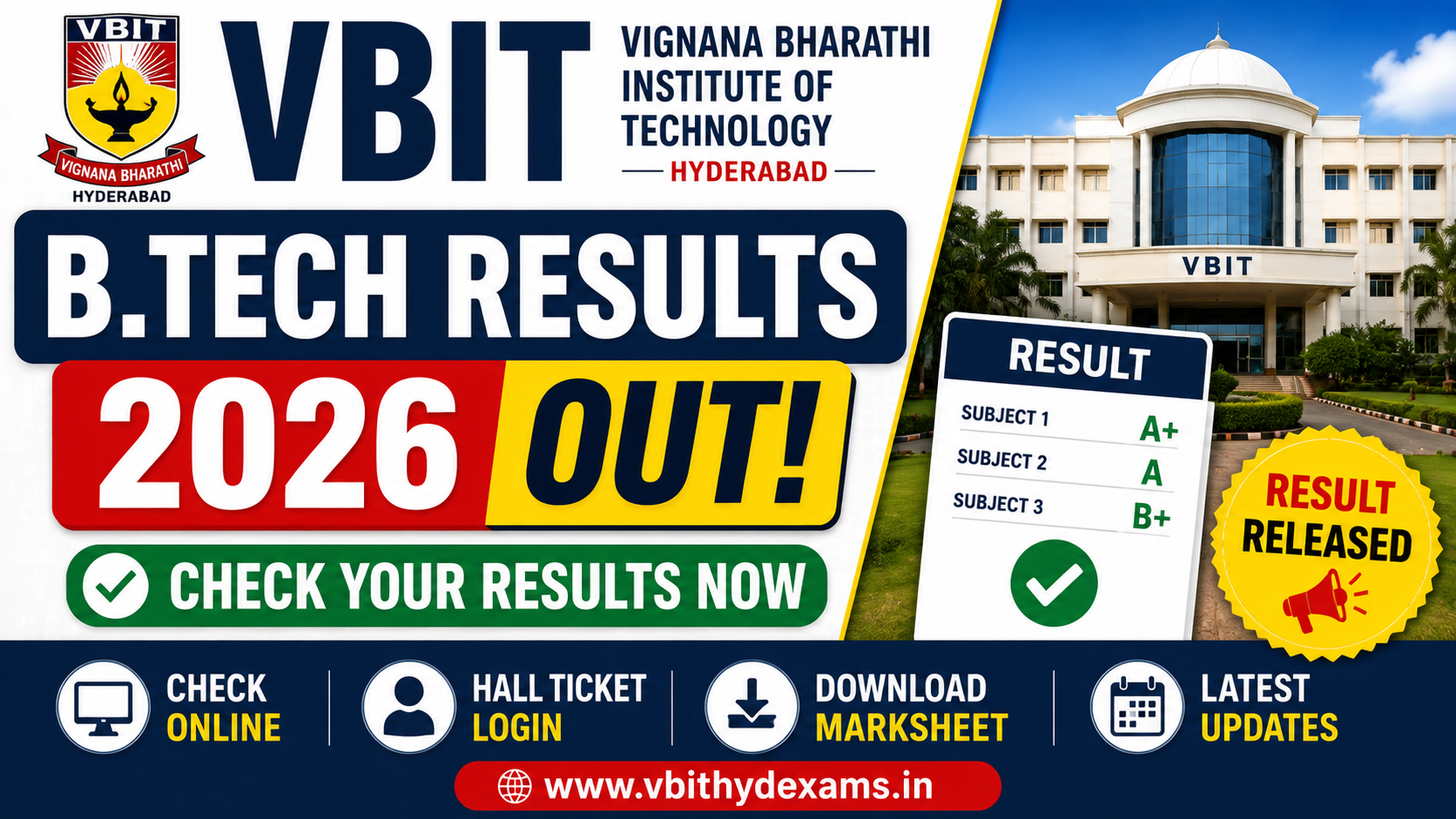 VBIT B.Tech Results 2026