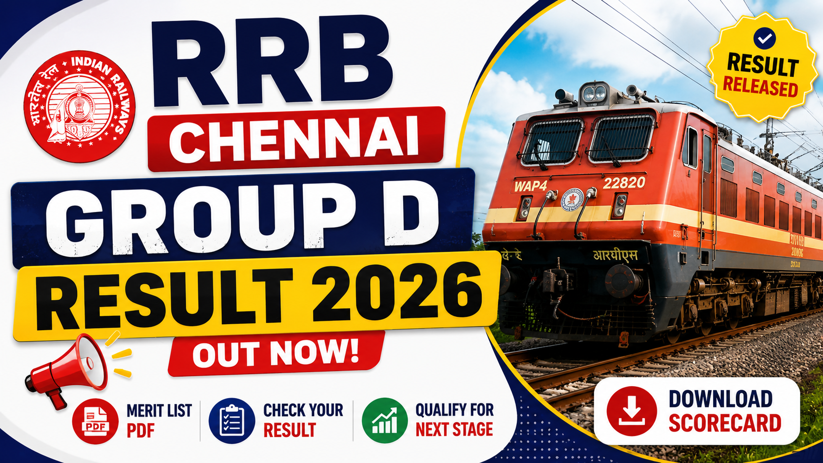 RRB Chennai Group D Result 2026