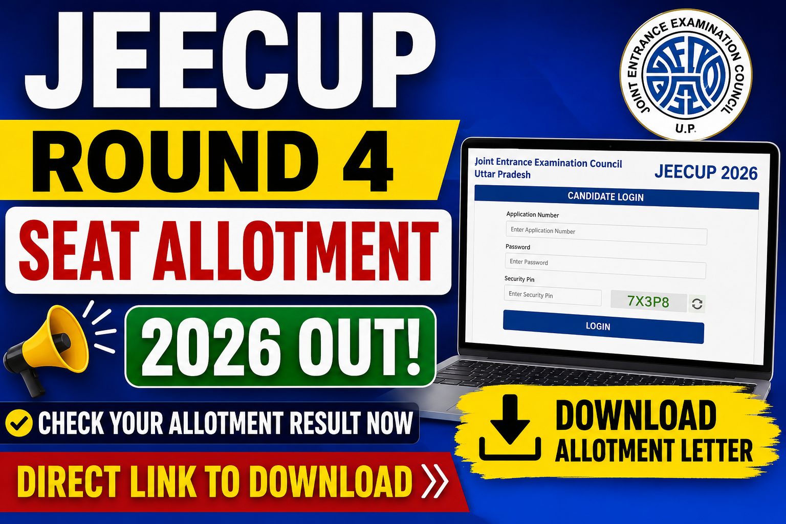 JEECUP Round 4 Seat Allotment 2026