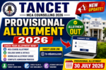 TANCET MCA Provisional Allotment 2026