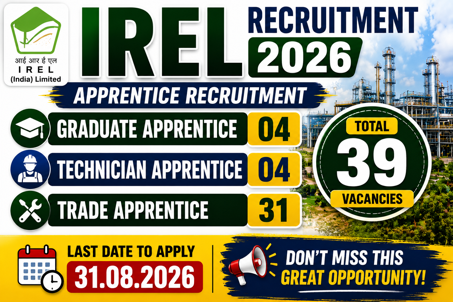 IREL Apprentice Recruitment 2026