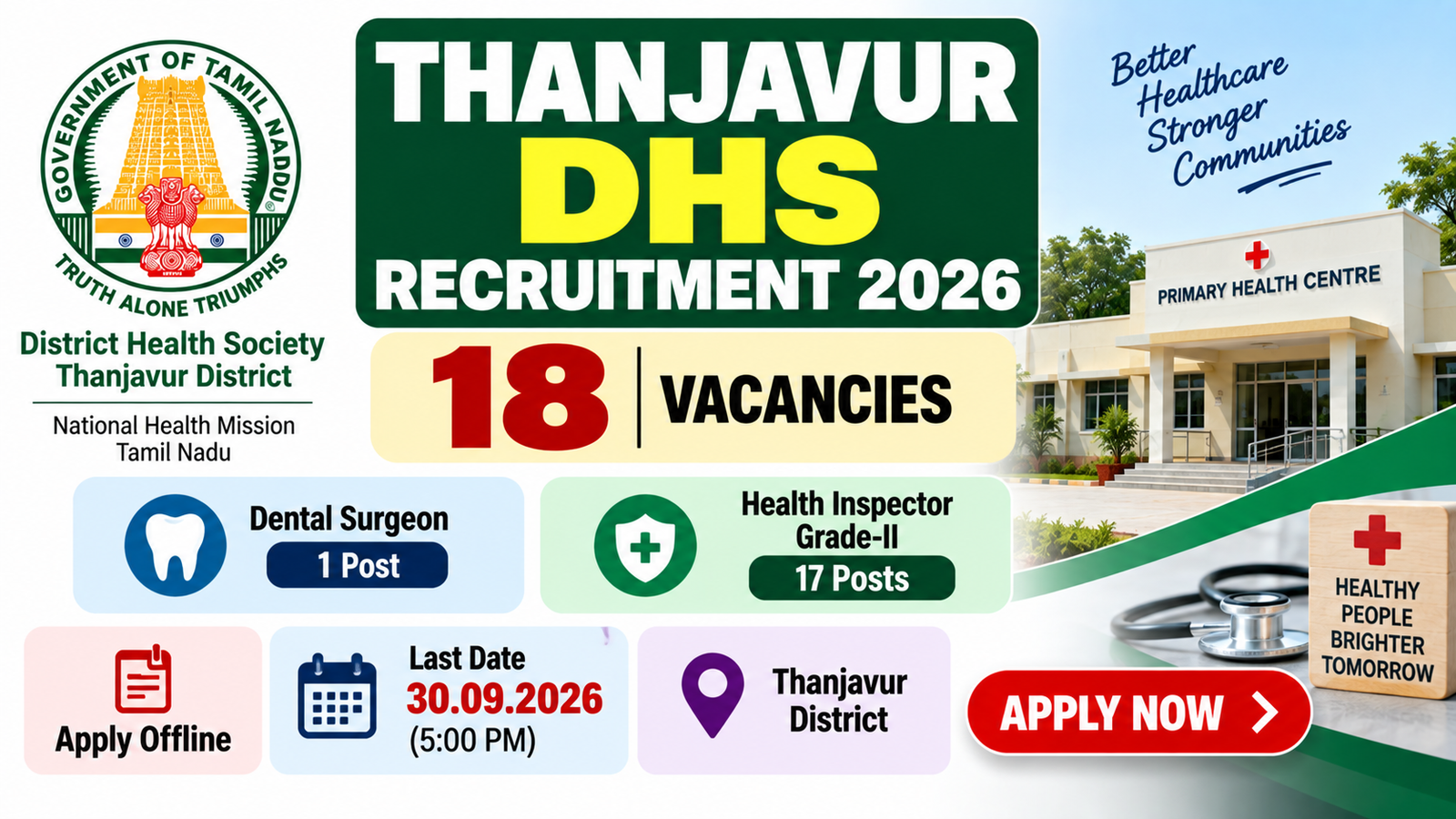 Thanjavur DHS Recruitment 2026