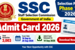 SSC Selection Post Phase 14 Admit Card 2026