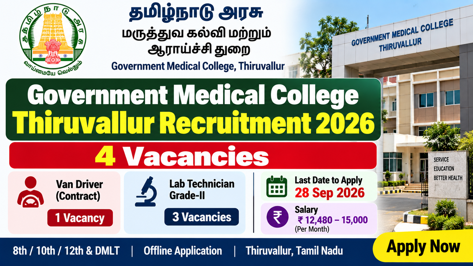GMC Thiruvallur Recruitment 2026