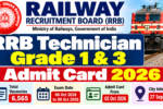 RRB Technician Grade 1 & 3 Admit Card 2026