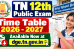 TN 12th Public Exam Time Table 2026-2027